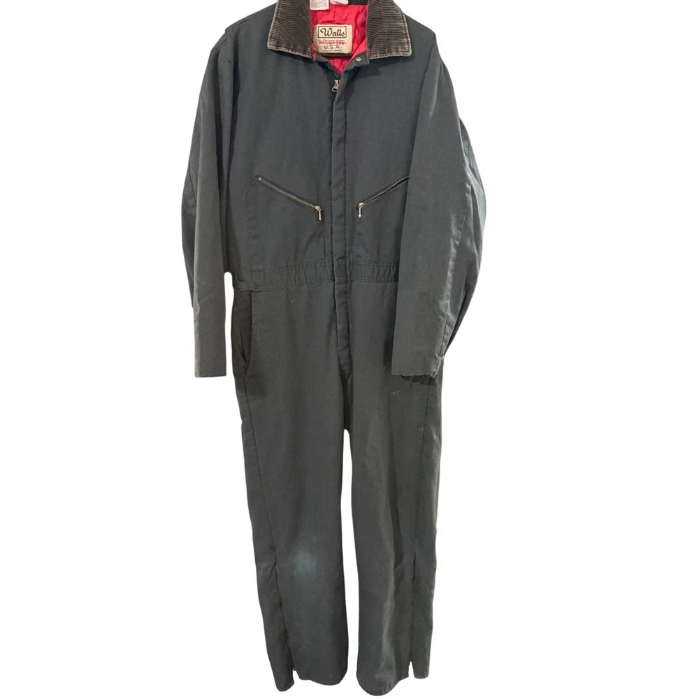 Walls Blizzard-Pruf Mens‎ Insulated Workwear Coveralls Black USA Made Large Tall
